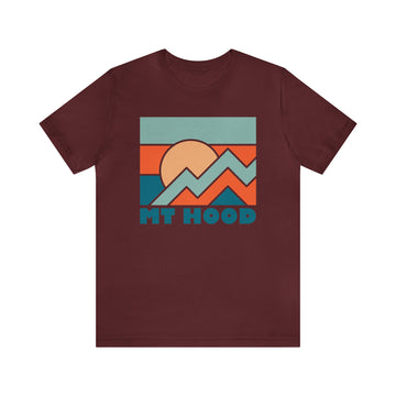 Buy maroon Mount Hood, Oregon T-Shirt - Retro Unisex Mount Hood Shirt
