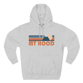 Buy heather-grey Mount Hood, Oregon Hoodie - Retro Mountain Unisex Sweatshirt