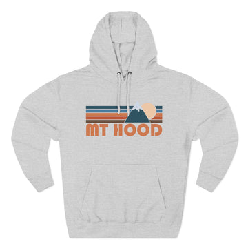 Buy heather-grey Mount Hood, Oregon Hoodie - Retro Mountain Unisex Sweatshirt