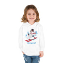 Vermont Toddler Hoodie - Unisex Skiing Snowman Vermont Sweatshirt-8
