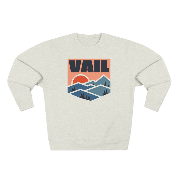 Premium Vail, Colorado Mountain Graphic Sweatshirt