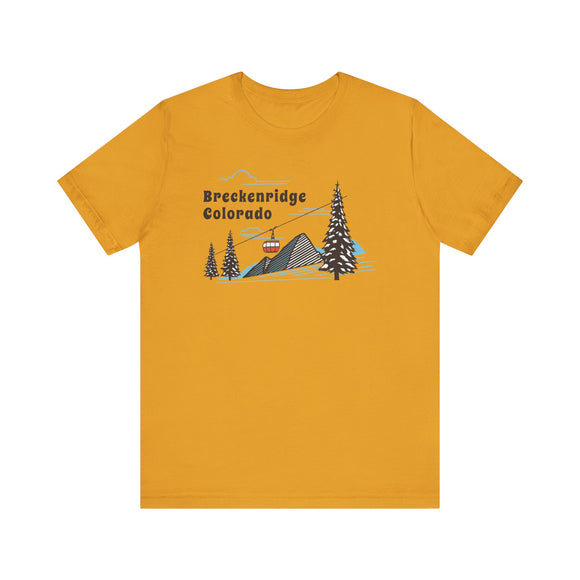 Breckenridge, Colorado T-Shirt - Retro Ski Mountain Gondola Unisex Breckenridge Shirt