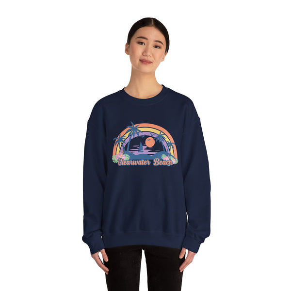 Clearwater Beach, Florida Sweatshirt - Unisex Retro Beach Crewneck Clearwater Beach Sweatshirt