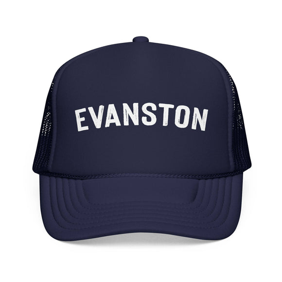 Kids Evanston, Illinois Trucker Hat - Youth Snapback Cap on white background