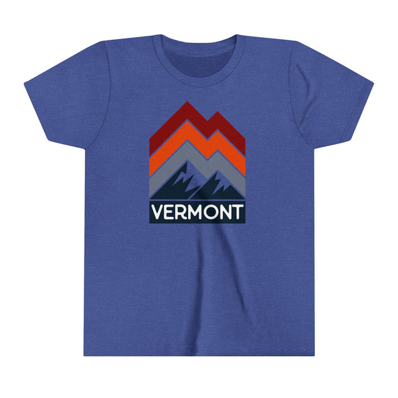 Vermont Youth Shirt - Retro Mountain Vermont Kid's T-Shirt