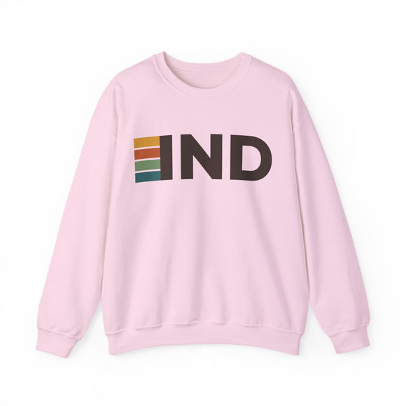 Indianapolis, Indiana IND Retro Stripe Sweatshirt