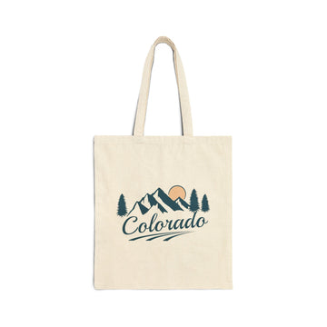 Colorado Cotton Canvas Tote Bag - 15" x 16" - Forest Script