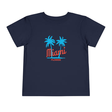 Miami, Florida Toddler T-Shirt - Retro Palm Tree Toddler Miami Shirt