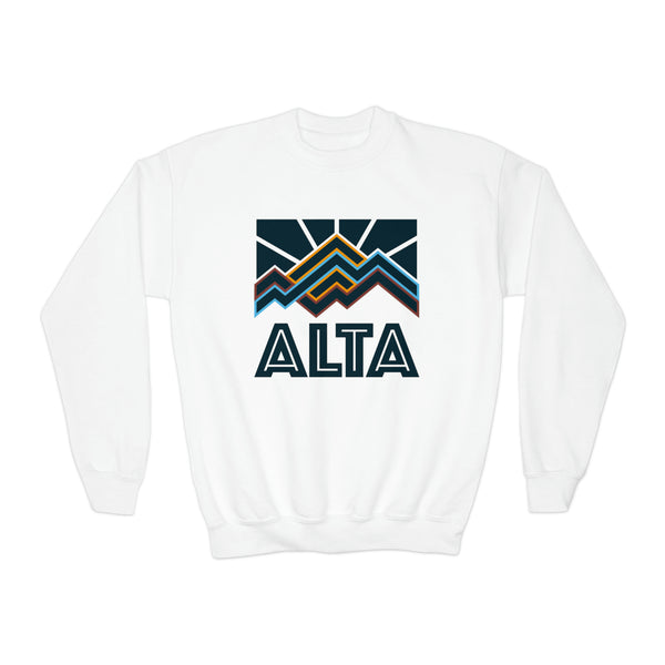 Alta, Utah Youth Sweatshirt - Unisex Kid's Alta Crewneck Sweatshirt