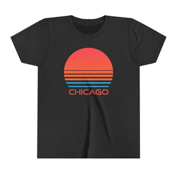 Buy dark-grey-heather Chicago, Illinois Youth Shirt - Retro 80s Chicago Kid's T-Shirt