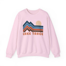 Buy light-pink Lake Tahoe, California Sweatshirt Retro Mountains, Lake Tahoe Unisex Graphic Crewneck