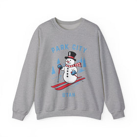 Buy sport-grey Park City, Utah Sweatshirt - Ski Snowman Graphic Crewneck