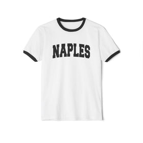 Buy white-black Naples, Florida Cotton Ringer Graphic Tee - Unisex Naples T Shirt, Vintage Style Tee, Men's/Women's Tee
