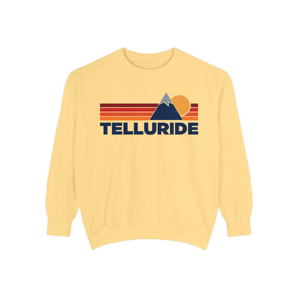 Telluride, Colorado Mountain Stripes Sweatshirt | Comfort Colors - 100% Cotton