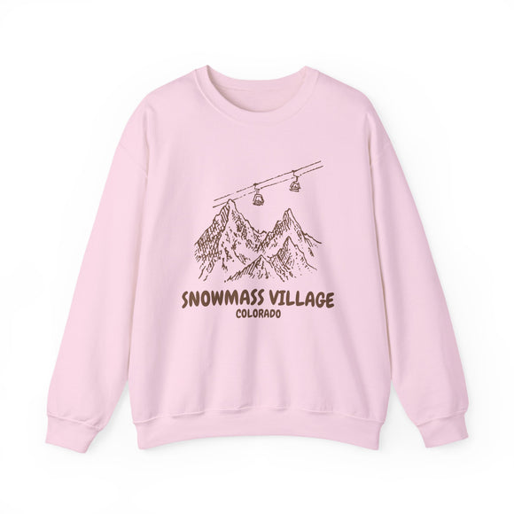 Snowmass Village, Colorado Mountain Gondola Sweatshirt, Travel Graphic