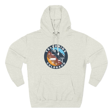 Buy oatmeal-heather Premium Telluride, Colorado Ski Lift Hoodie
