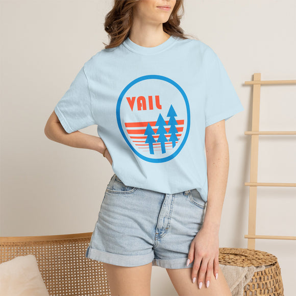 Vail, Colorado T-Shirt, Comfort Colors 100% Cotton Trees Tee - Pine Circle