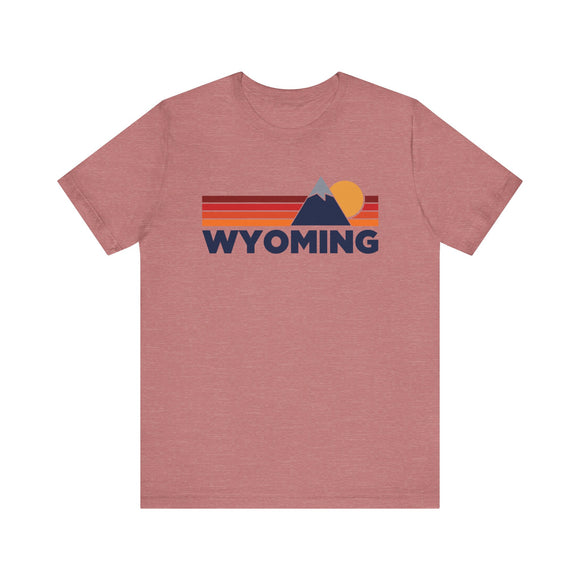 Retro Wyoming T-shirt, Mountain Tee, Vintage Wyoming Unisex Jersey Shirt, Outdoor Hiking Apparel