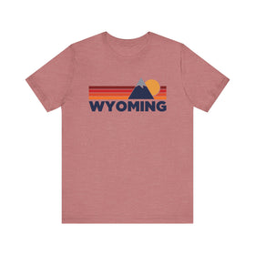 Retro Wyoming T-shirt, Mountain Tee, Vintage Wyoming Unisex Jersey Shirt, Outdoor Hiking Apparel