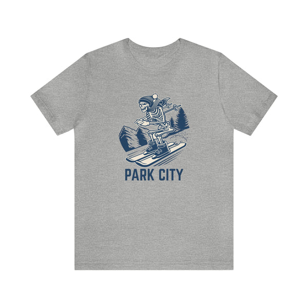 Park City, Utah T-Shirt - Skeleton Skier Unisex Park City Shirt