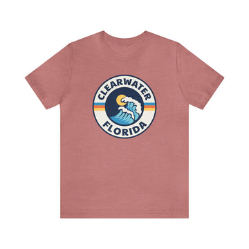 Clearwater, Florida T-Shirt - Retro Unisex Clearwater Shirt - Wave Circle