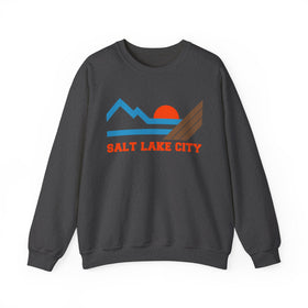 Buy dark-heather Salt Lake City, Utah Sweatshirt - Mountain Salt Lake City Crewneck Sweatshirt