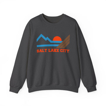 Buy dark-heather Salt Lake City, Utah Sweatshirt - Mountain Salt Lake City Crewneck Sweatshirt