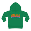 Alaska Toddler Hoodie - Retro Mountain Sun Unisex Alaska Toddler Sweatshirt