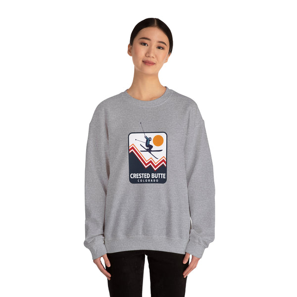 Crested Butte, Colorado Sweatshirt - Unisex Snow Ski Jump Crested Butte Sweatshirt