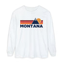 Montana Long Sleeve T-Shirt Retro Mountain, Unisex Montana Unisex Garment-dyed Long Sleeve T-Shirt-2