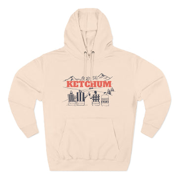 Buy pale-pink Premium Ketchum, Idaho Après-ski Hoodie - Unisex Sweatshirt