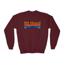 Mt Hood, Oregon Youth Sweatshirt - Unisex Kid's Mt Hood Crewneck Sweatshirt-3