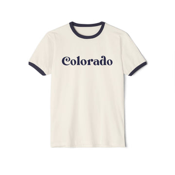 Colorado Cotton Ringer Graphic Tee - Unisex Colorado T Shirt, Vintage Style Tee, Men's/Women's Tee