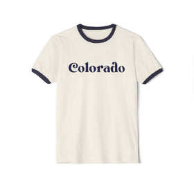 Colorado Cotton Ringer Graphic Tee - Unisex Colorado T Shirt, Vintage Style Tee, Men's/Women's Tee