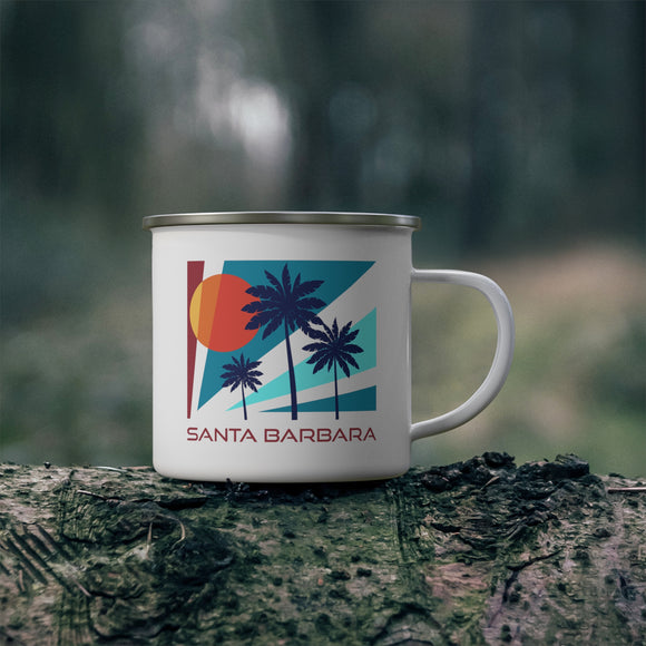 Santa Barbara, California Camp Mug - Retro Enamel Campfire Santa Barbara Mug