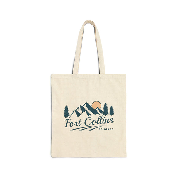 Fort Collins, Colorado Cotton Canvas Tote Bag - 15" x 16"