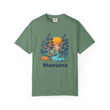 Buy light-green Montana Graphic Tee, Comfort Colors Retro Unisex T shirt