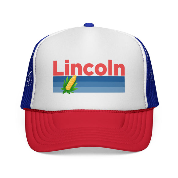 Lincoln, Nebraska Retro Corn and Farm Trucker Hat
