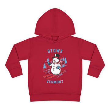 Buy vintage-red Stowe, Vermont Toddler Hoodie - Unisex Stowe Skiing Snowman Sweatshirt