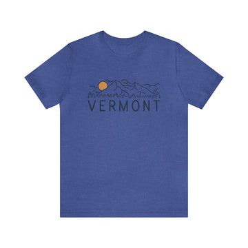 Buy heather-true-royal Vermont T-Shirt - Retro Unisex Vermont Shirt