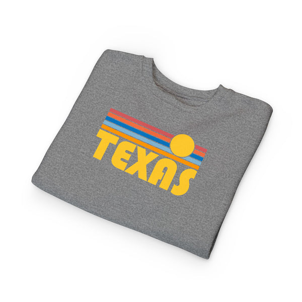 Texas Toddler Sweatshirt - Retro Sun Texas Toddler Crewneck Sweatshirt