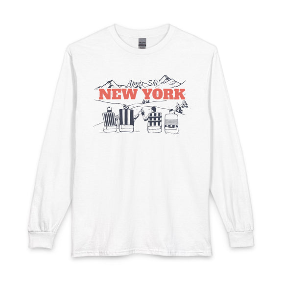 New York Après-ski Long Sleeve Shirt - Mountain Retro Skiing