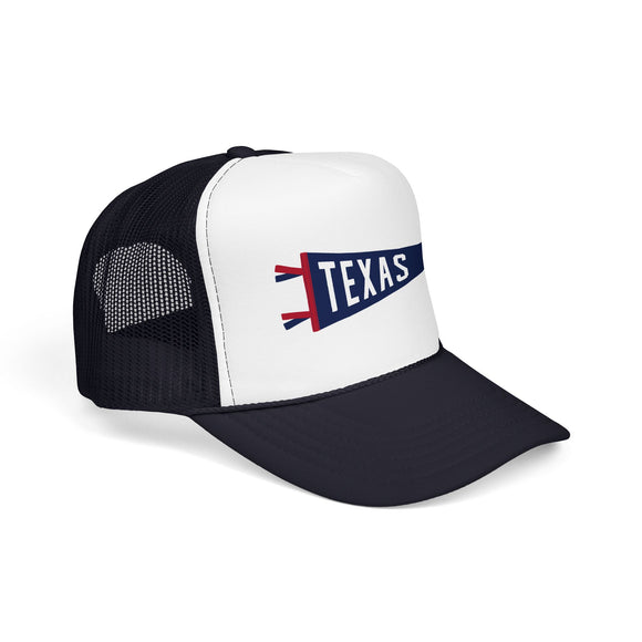 Texas Pennant Trucker Hat — Retro Flag Foam Cap