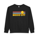 Mexico City, Mexico Toddler Sweatshirt - Retro Sun Mexico City Toddler Crewneck Sweatshirt-3