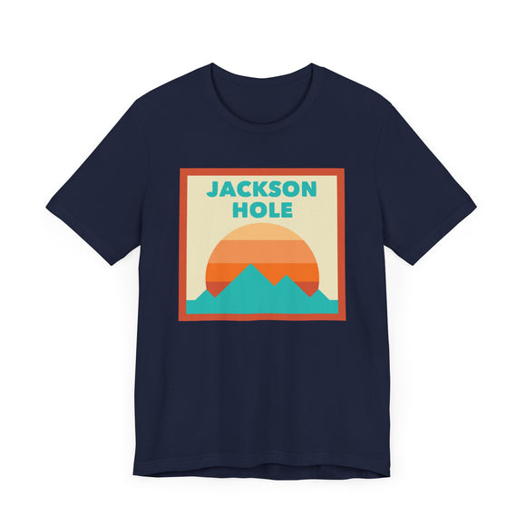 Retro Jackson Hole, Wyoming T-Shirt, Mountain Sun Tee, Unisex Graphic Shirt, Vintage Jackson Hole, Wyoming Top, Outdoor Adventure Clothing