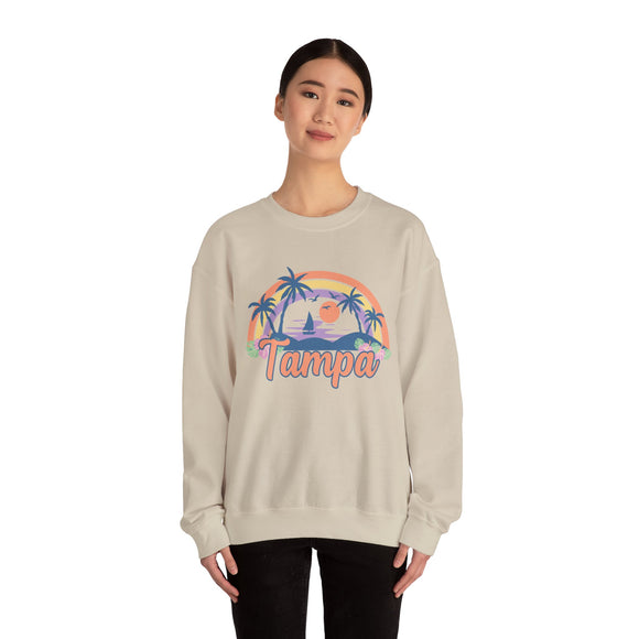 Tampa, Florida Sweatshirt - Unisex Retro Beach Crewneck Tampa Sweatshirt