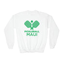 Maui, Hawaii Youth Sweatshirt - Pickleball Unisex Kid's Maui Crewneck Sweatshirt-1