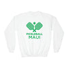 Maui, Hawaii Youth Sweatshirt - Pickleball Unisex Kid's Maui Crewneck Sweatshirt