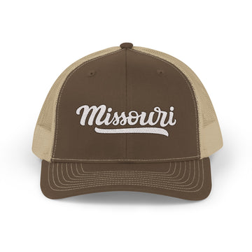 Buy brown-khaki Missouri Snapback Trucker Cap - Embroidered Missouri Hat