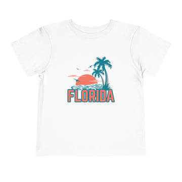 Florida Toddler T-Shirt - Retro Palm Tree Unisex Toddler Florida Shirt - 0